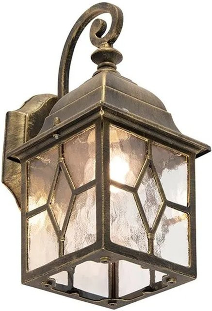 QAZQA Außenwandleuchte London in Bronze, dimmbare Vintage Wandlaterne mit Glas und E27 Fassung - Bild 1