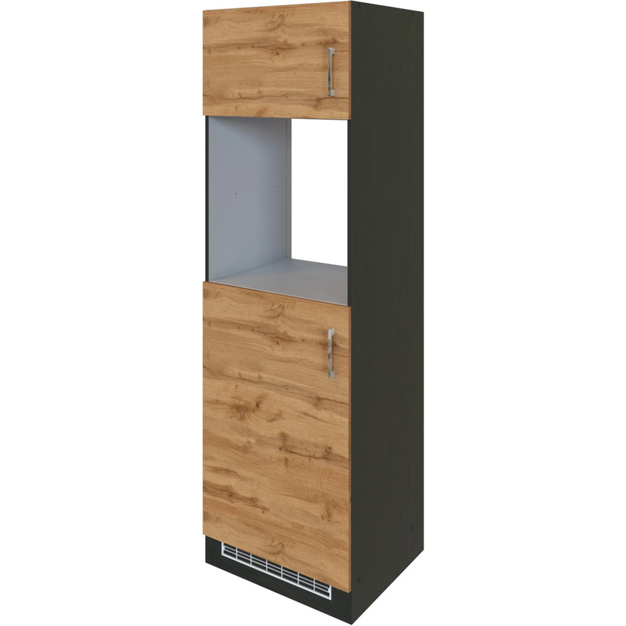 Held Möbel Küchen-Ofen-Kühlschrank Sorrento in Wotan Eiche und Grafit, B/T/H: 60 x 60 x 200 cm - Bild 2