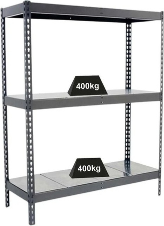 PROREGAL Schwerlastregal Mid Metal Yeti Grau H x B x T: 150 x 120 x 75 cm
