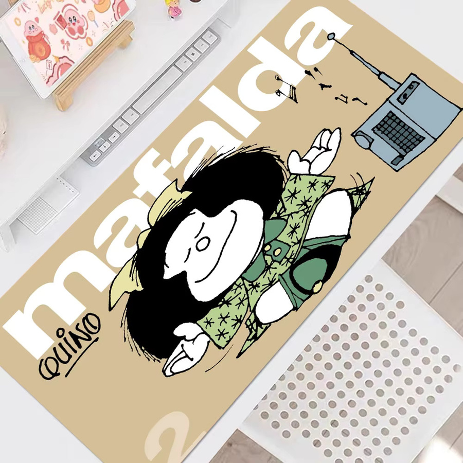 Großes XXL Mauspad mit Cartoon Mafalda Motiv in Multicolour, übergroße Gaming-Tastaturmatte und Notebook-Tischmatte - Bild 6