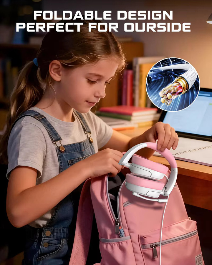 NUBWO HG04L Gaming-Headset in Pink mit unidirektionalem Mikrofon und 3,5 mm Anschluss für PlayStation, Xbox und Switch - Bild 6