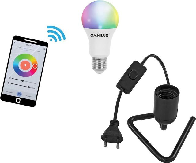 EUROLITE LED Set E27 RGB/WW/CW WiFi mit Triangle Fassung in Schwarz - Bild 1