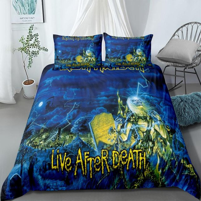 Iron Maiden Bettwäsche-Set mit Buchcover-Design von JMG Household Supplies, Blau, B/H: 150 x 200 cm - Bild 1
