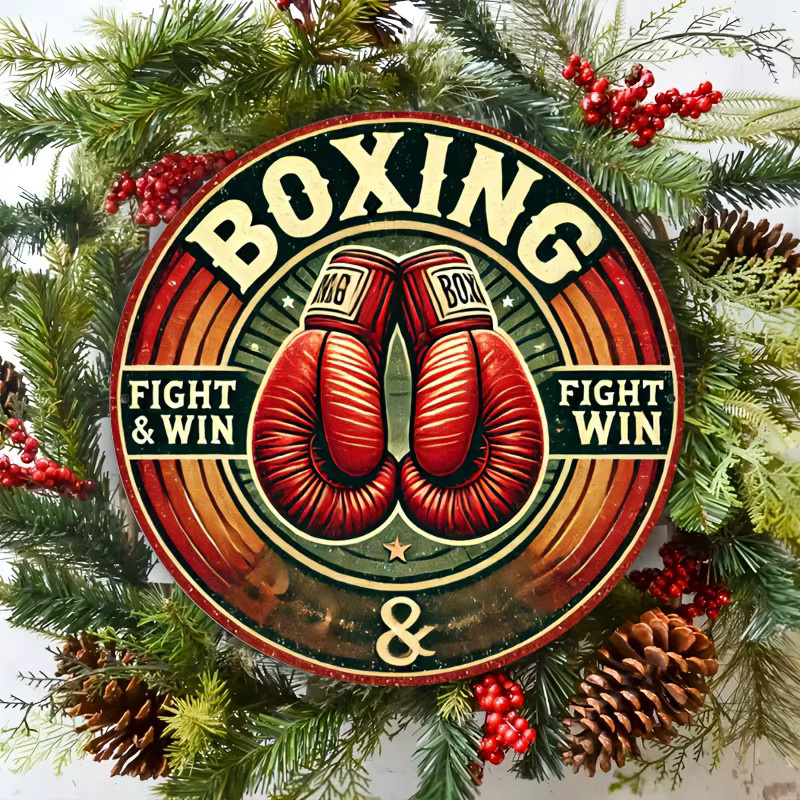 Potdemiel Retro Boxing Gym Metallschild Vintage Fight & Win Wandkunst aus Aluminium, B/B: 20,3 x 20,3 cm, Mehrfarbig - Bild 5