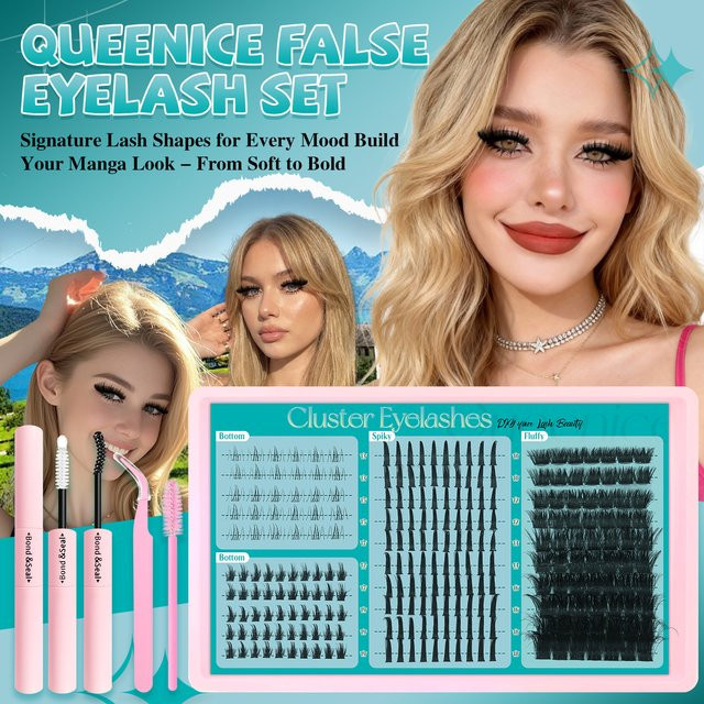 QUEENICE Volumen-Wimperncluster mit Spikes, Matt - Bild 1