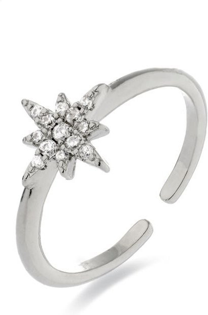 LUXENTER Ring, Zirkonia, rhodinierte Oberfläche, Damen - Bild 1