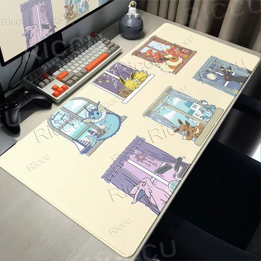 Potdemiel Mauspad Eevee Anime Gaming-Schreibtischunterlage Multicolor - Bild 1