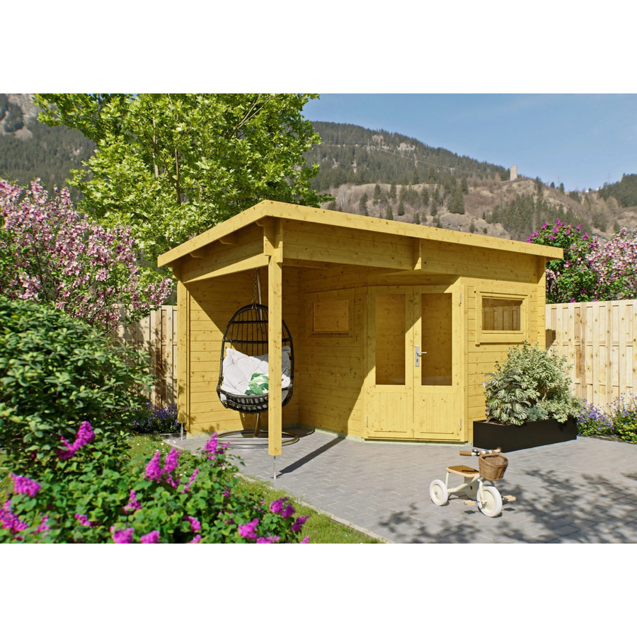Fjordholz Gartenhaus Leva 2B als 5-Eck aus imprägnierter Kiefer in Braun - Bild 2