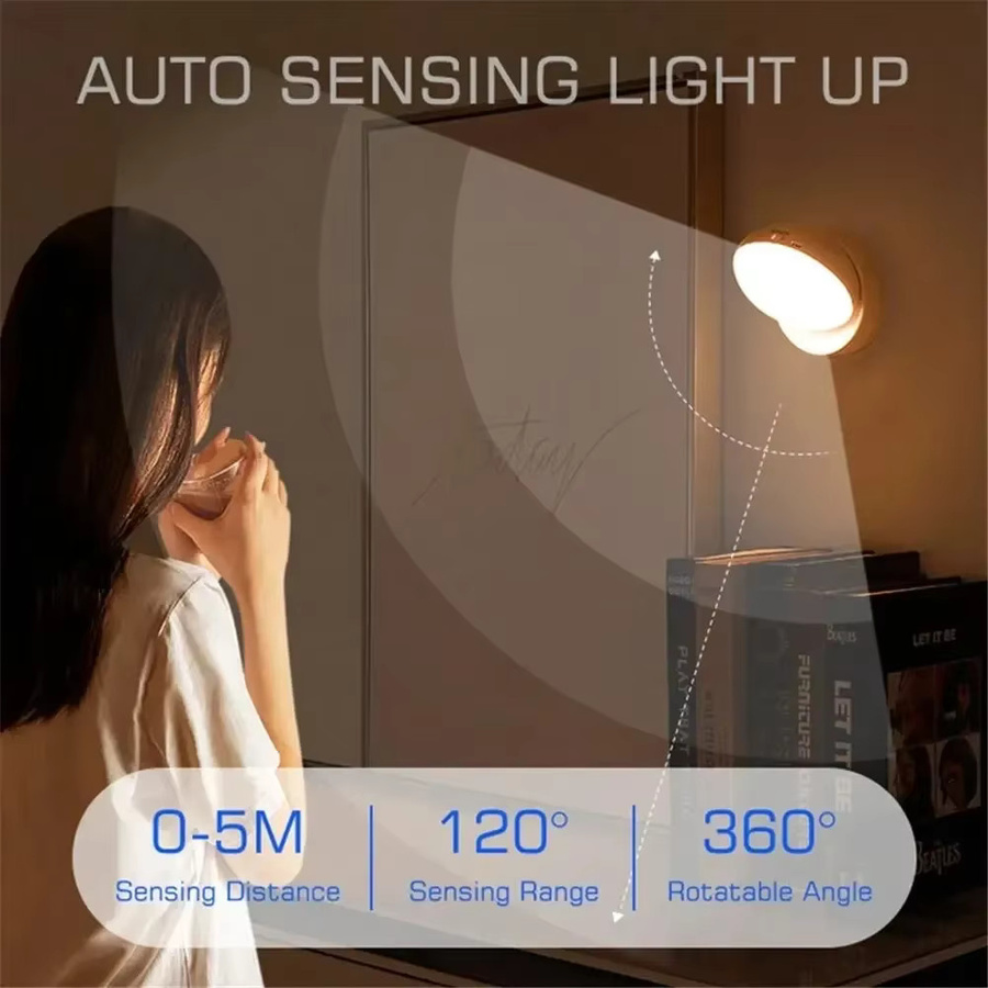OKAL RED EAST LED Nachtlampe mit Bewegungssensor und 360-Grad-Drehung, weiß, wiederaufladbar und magnetisch - Bild 3