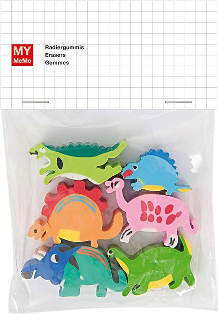 Rico Design Radiergummis Dinosaurier in Bunt, 6 Stück - Bild 1