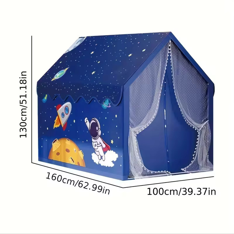 RonHam Magisches Märchen-Spielzelt, Blau mit weißem Polka-Dot-Dach, mit Fenstern und Vorhängen, Fantasy - Bild 6