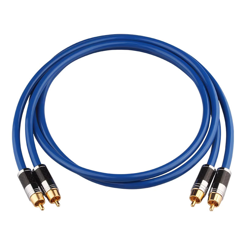 YYAUDIO Hi-Fi Dual RCA Audiokabel aus Einkristall-Kupfer, 2RCA zu 2RCA Signalkabel für Verstärker und Lautsprecher, Blau - Bild 3