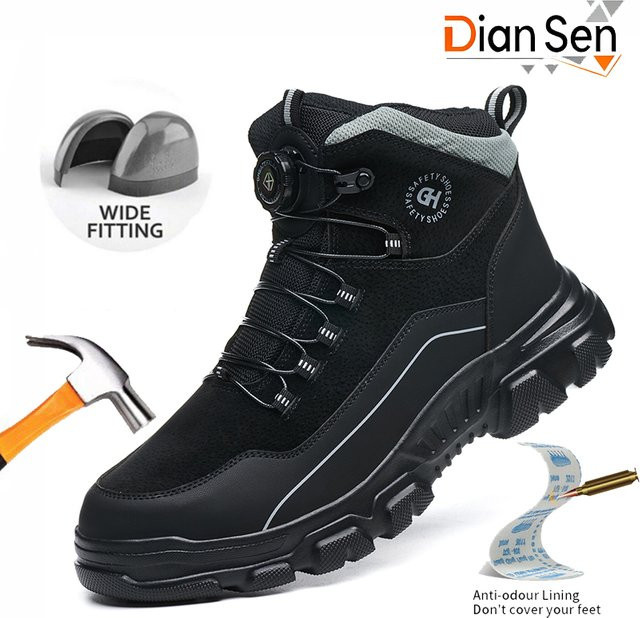 Kankeirr Sicherheitsstiefel für Herren in Schwarz mit Stahlkappe, wasserdicht und rutschfest - Bild 1