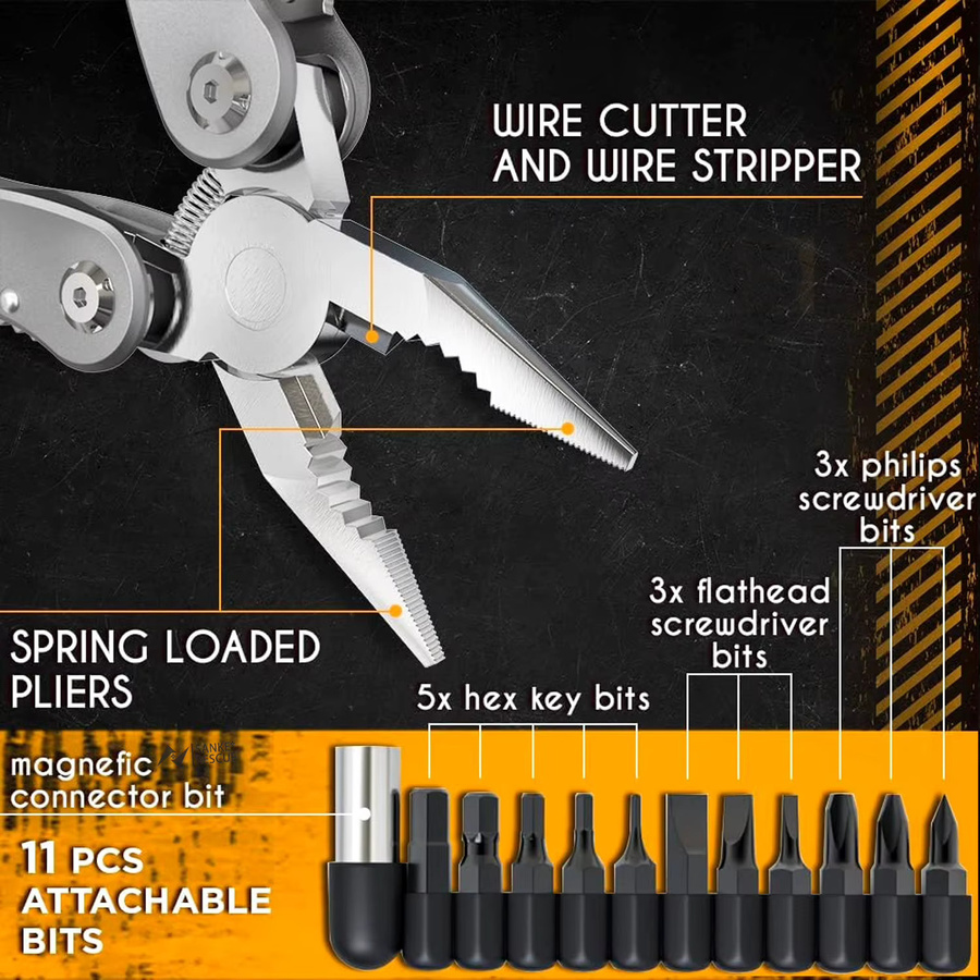 DUTRIEUX Multifunktions Multitool Zange in Silber mit Messer und EDC-Funktionen aus Metall - Bild 3