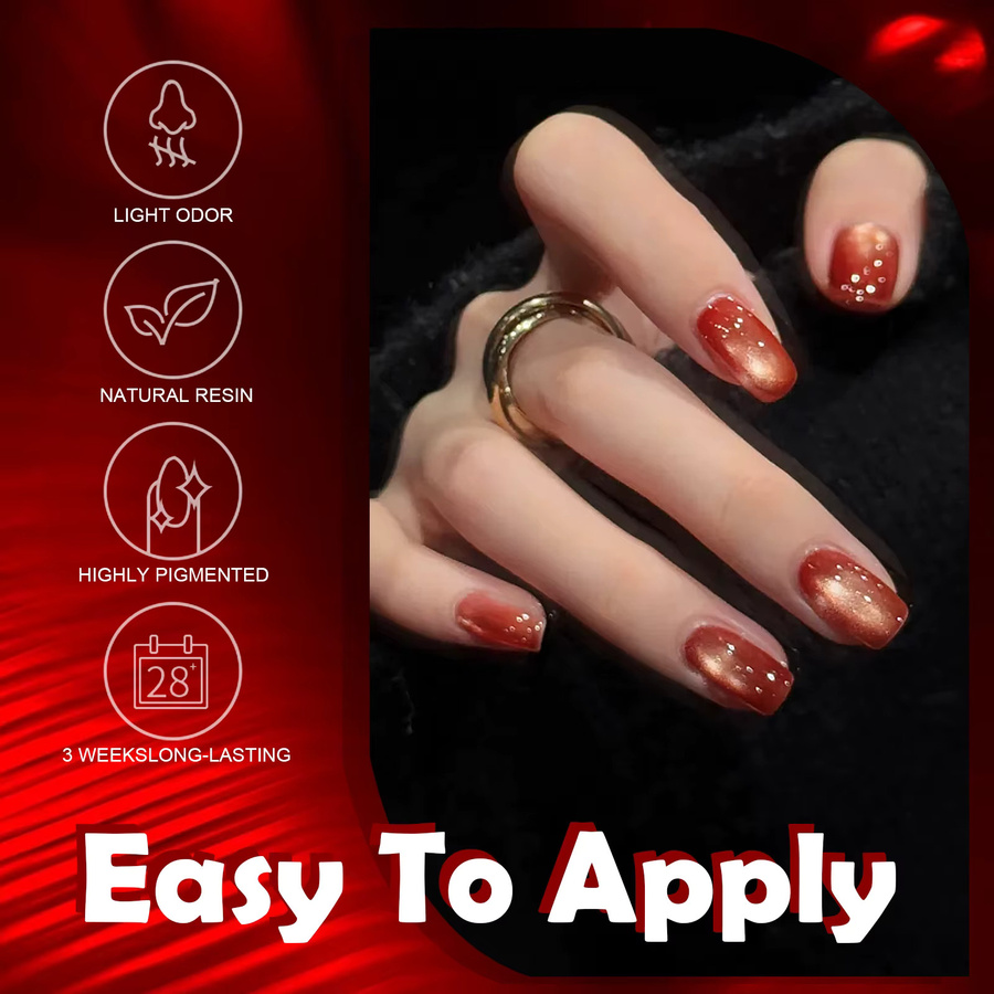 Misscheering Gel-Nagellack, roter Rubin, glänzend, Unisex - Bild 3