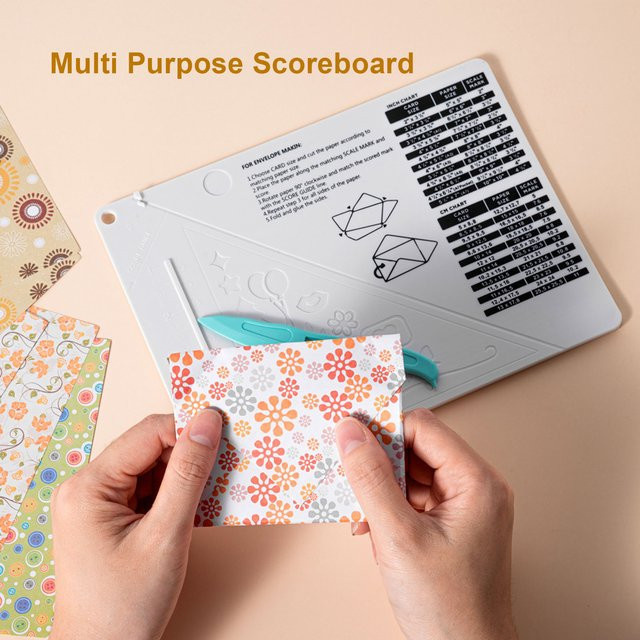 Scoretafel und Rillwerkzeug Set für Scrapbooking und Kartenherstellung in Weiß - Bild 1