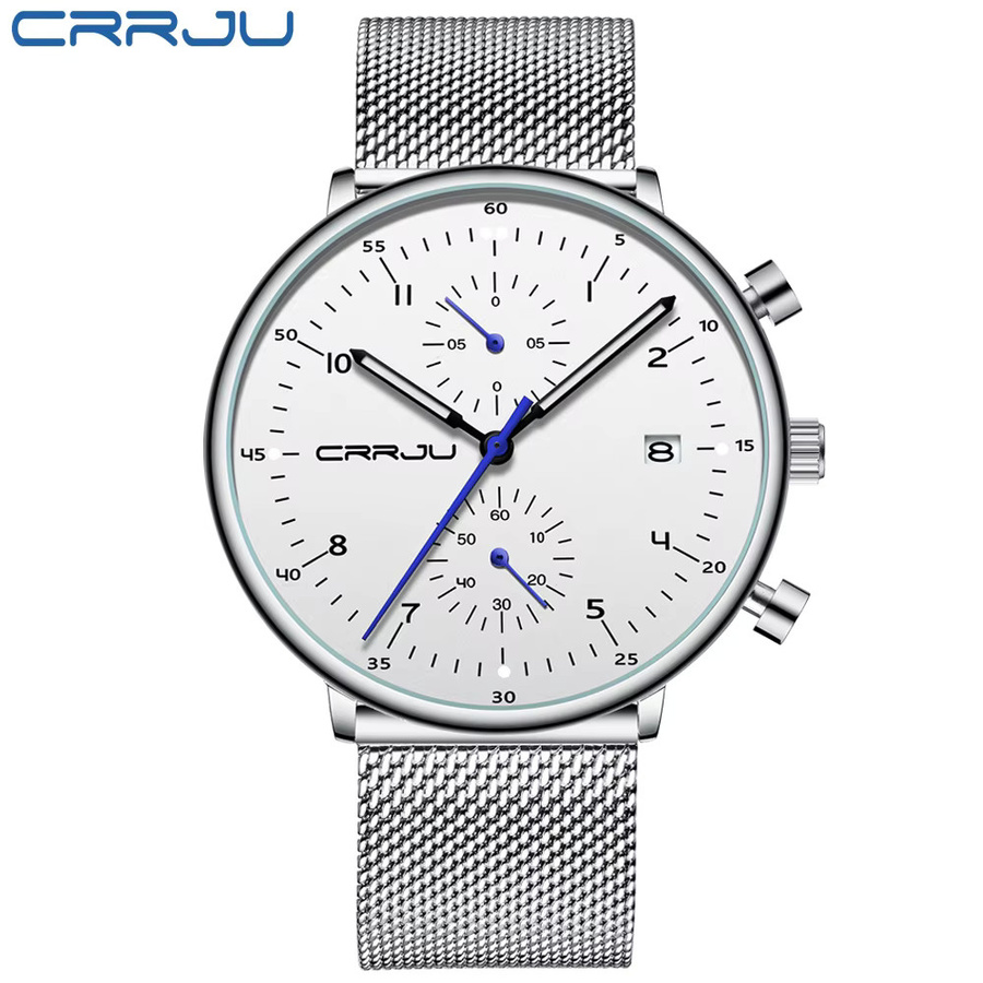 CRRJU Armbanduhr Edelstahl, Quarz, Datum, Herren - Bild 2