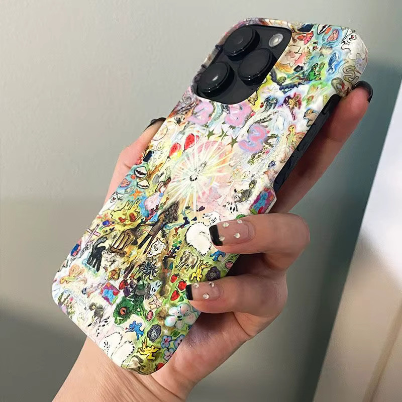 Glänzende Handyhülle mit Ölgemälde-Design für Apple iPhone Modelle in Multicolour - Bild 4
