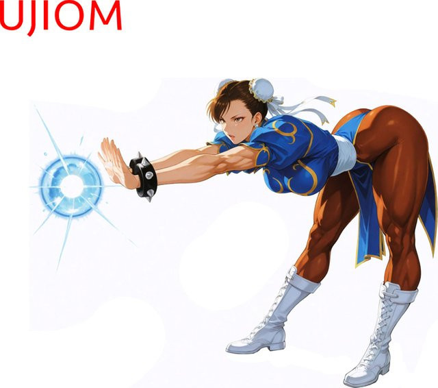 UJIOM Cool Fighter Chunli Wandaufkleber, Mehrfarbig, Dekorativer Aufkleber für Wohnzimmer und DIY-Projekte - Bild 1