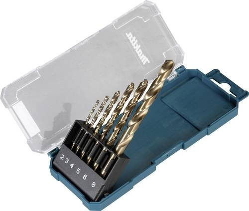Makita Metall-Spiralbohrer-Set aus HSS-Cobalt in Silber, 6-teilig mit 2 mm, 3 mm, 4 mm, 5 mm, 6 mm und 8 mm - Bild 1
