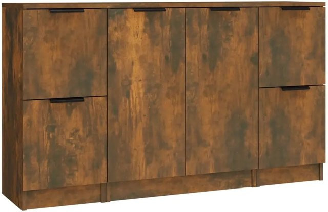 Set aus 3 vidaXL Sideboards aus Holzwerkstoff in Räuchereiche, Braun, B/T/H: 70 x 30 x 70 cm - Bild 1