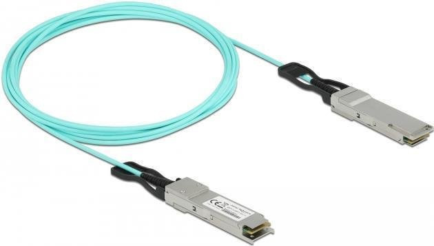 Delock Ethernet 40 GBase-AOC-Kabel QSFP+ auf QSFP+ SFF-8436 Active Optical Cable in Aquamarin, Länge: 3 m - Bild 1