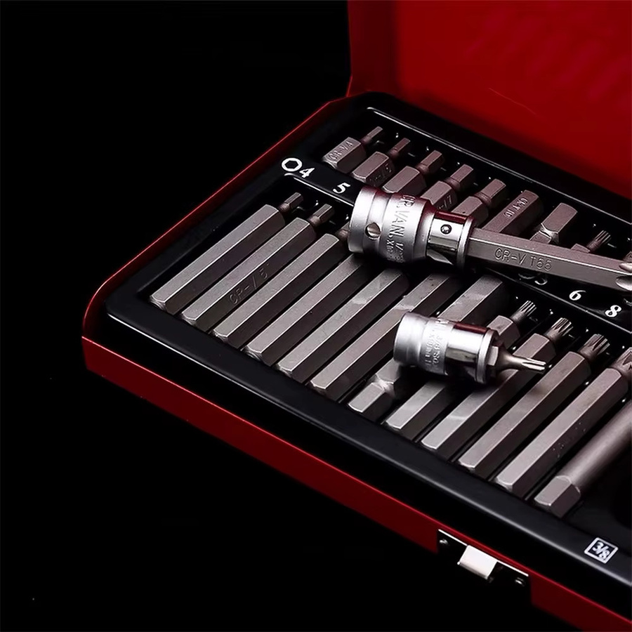 Podofo 40-teiliges Schlagschrauber-Bit-Set mit Sechskant, Stern, Torx und Spline für 1/2 Zoll und 3/8 Zoll Antrieb inklusive Aufbewahrungskoffer - Bild 5