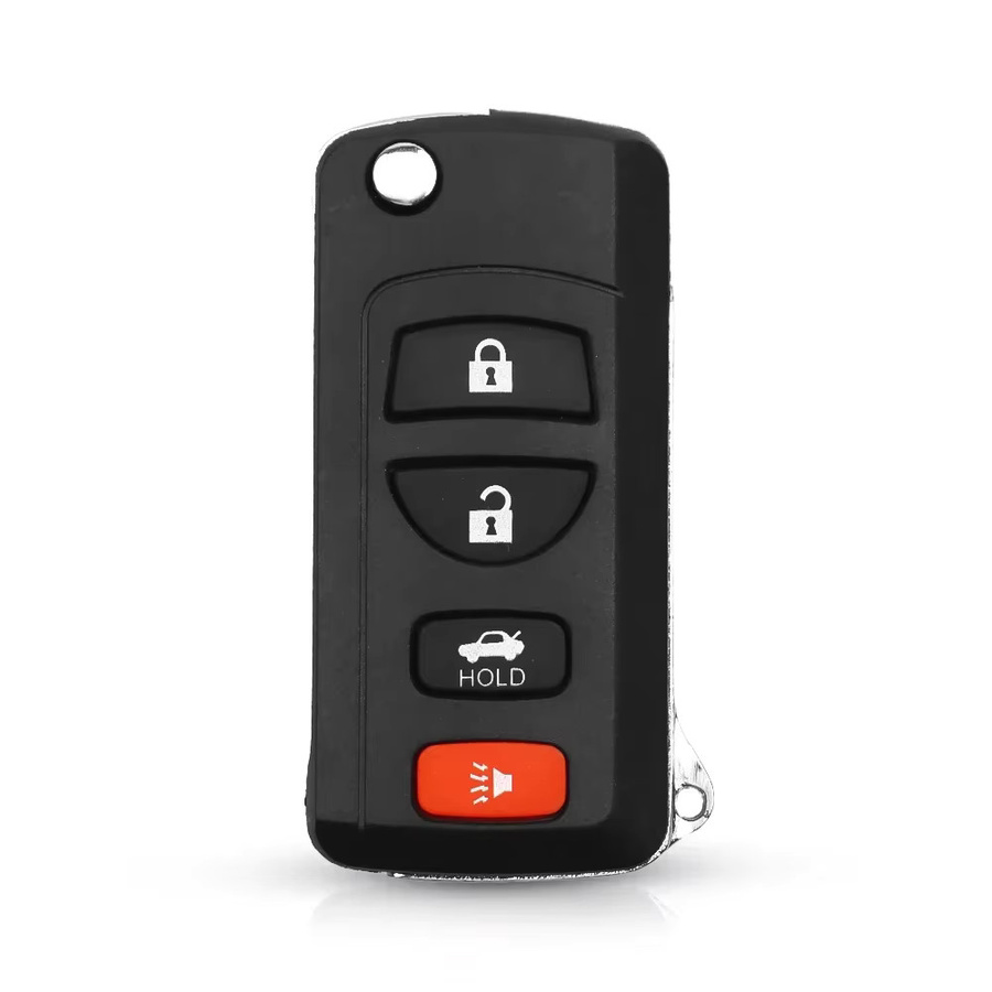 KEYYOU Flip Remote Autoschlüssel Gehäuse mit Shell Fall für Nissan Pathfinder Titan Versa Maxima Frontier Xterra in Schwarz - Bild 3