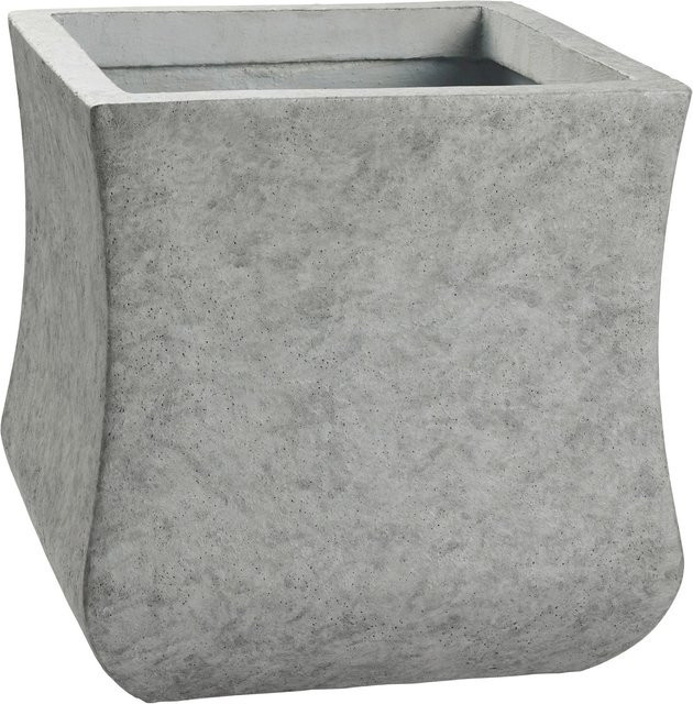 Eckiger Pflanztopf in modernem Design, Grau, B/T/H: 19,5 x 19,5 x 19,5 cm - Bild 1