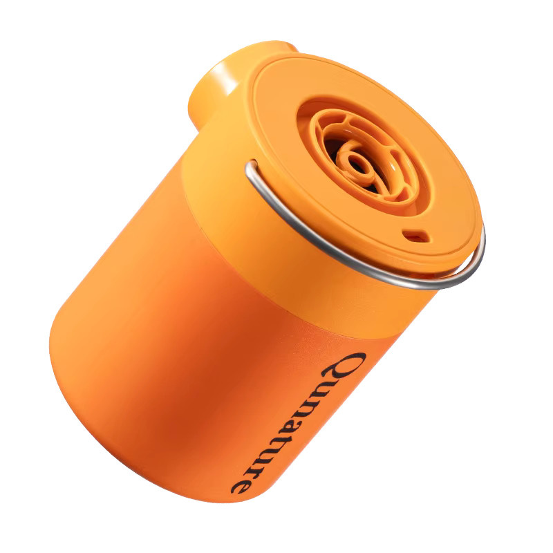 Qunature Tragbare Mini-Luftpumpe mit Campinglicht und Typ-C-Aufladung in Orange - Bild 6