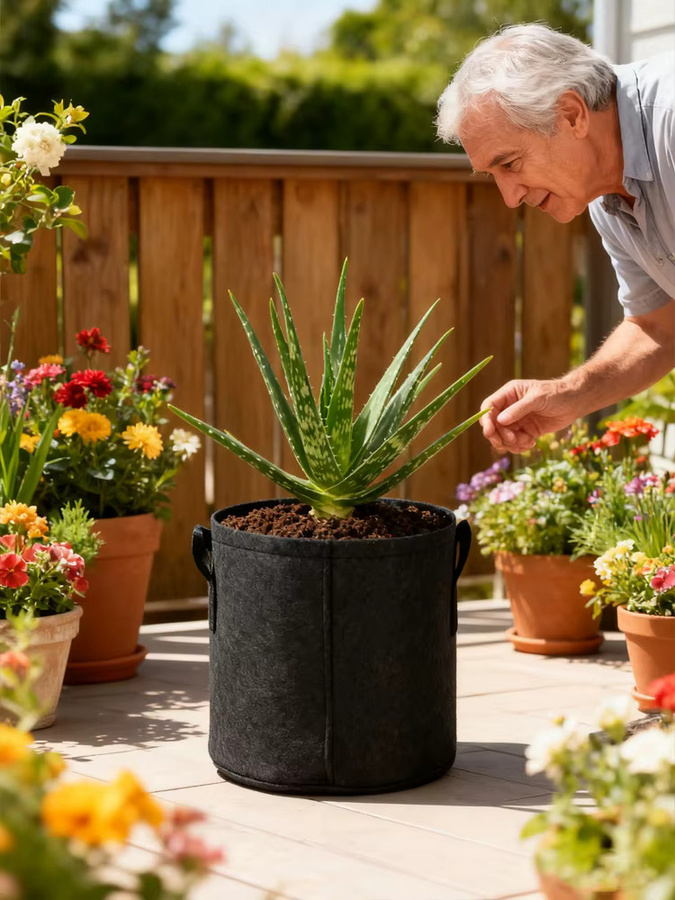 Belüftete Pflanzsäcke aus Stoff für Gemüse und Blumen, 10 Gallonen, Schwarz - Bild 6