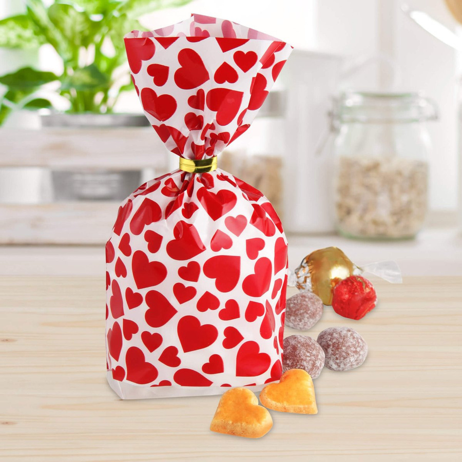 Zenker Geschenktüten Herz mit Clips, 32-teilig, Rot und Gold - Bild 2