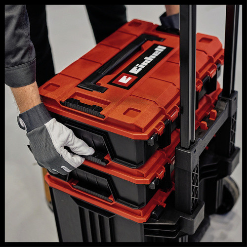 Einhell Systemkoffer E-Case Tower, wasserdicht und stapelbar, Schwarz/Rot, B: 40 cm, T: 43 cm, H: 67,5 cm - Bild 5