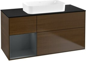 V&B Waschtischunterschrank Finion Wandbeleuchtung in Walnuss, B/T: 120 x 60 cm, lackiert - Bild 1