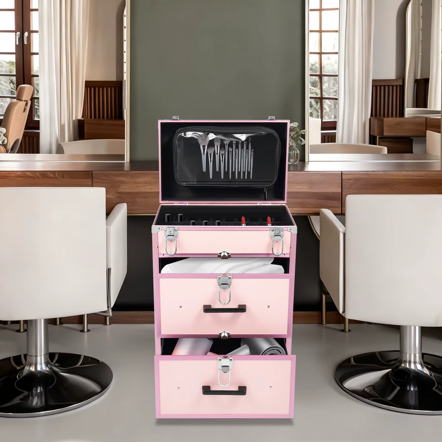 Bymaocar Make-up-Koffer mit Rollen, wasserdichter Kosmetik-Organizer - Bild 3
