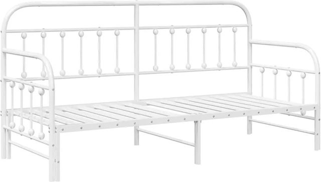 vidaXL Tagesbettrahmen aus Metall mit Kopfteil in Weiß, B/H: 196 x 75 cm - Bild 1