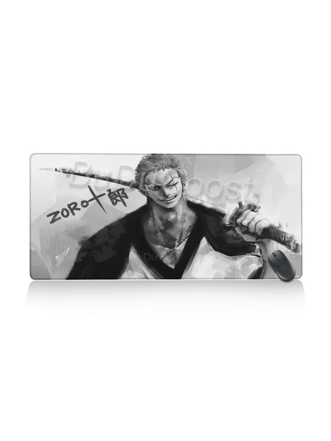 Bandai One Piece Roronoa Zoro Mauspad XXL Schreibtischunterlage in Schwarz-Weiß - Bild 5