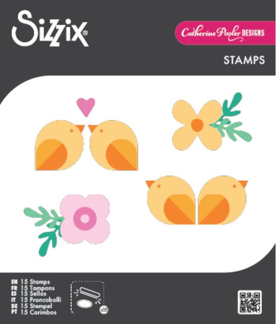 Sizzix Clear Stamps Set Birds & Blooms - Bild 1