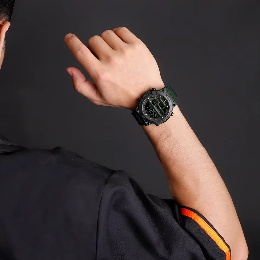 NAVIFORCE Armbanduhr, Digitaluhr, Silikon, Schwarz, Herren - Bild 3