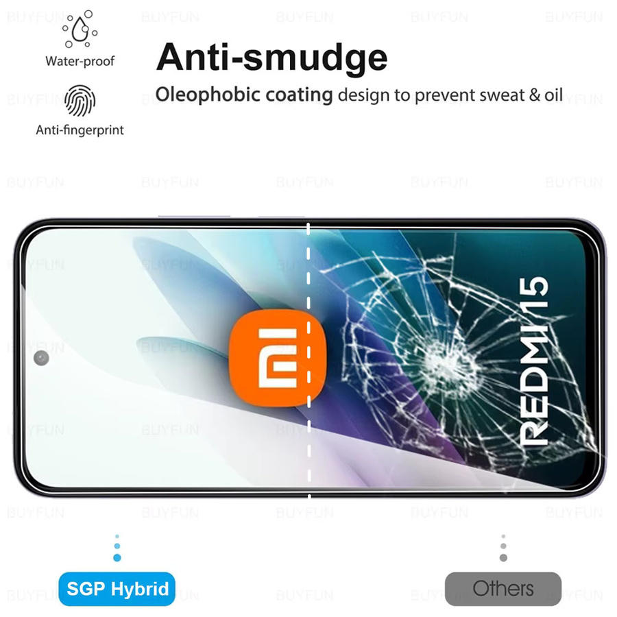 2 Stück Displayschutzfolie aus gehärtetem Glas für Xiaomi Redmi 15 (6,9 Zoll), Transparent - Bild 4