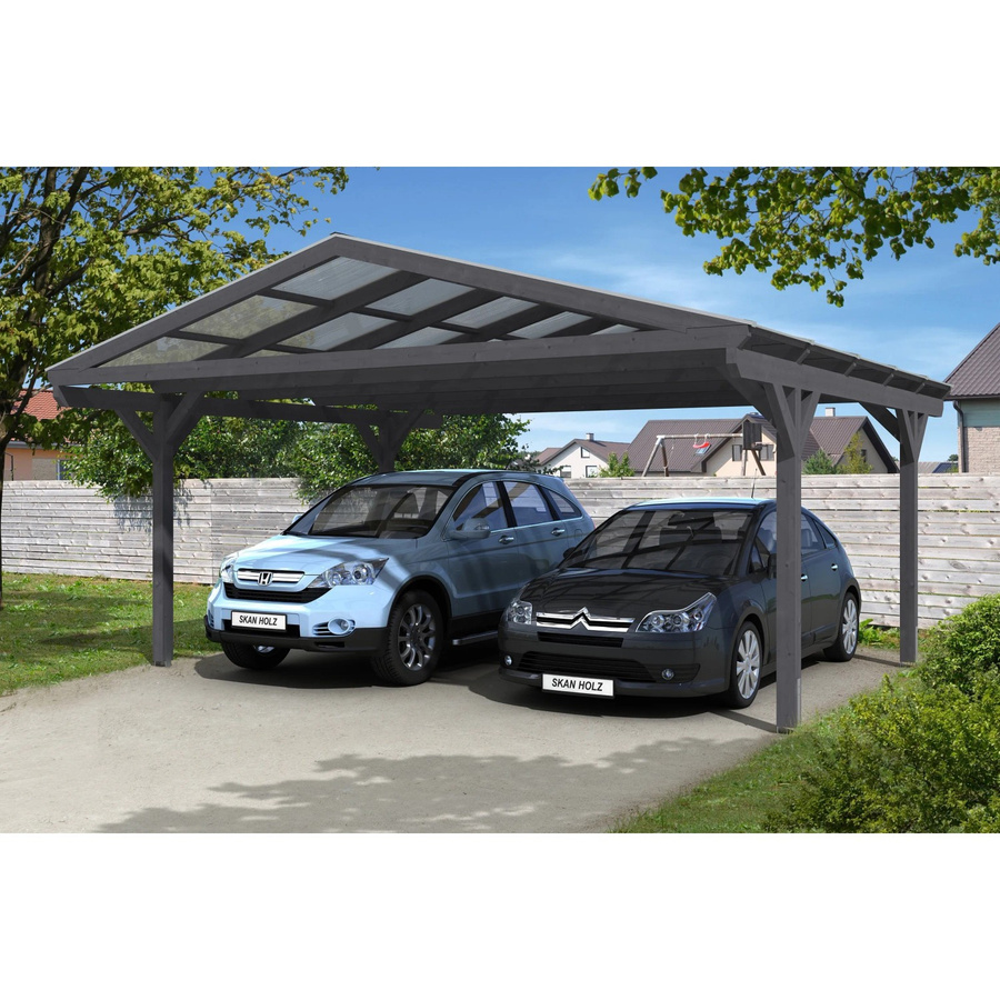 SKANHOLZ Carport Wendland Satteldach aus Fichte Leimholz in Schiefergrau B/T/H: 570 x 541 x 308 cm - Bild 4