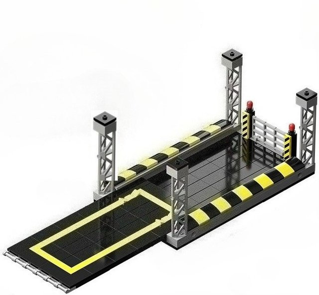 Mitty Baustein Montage Set Skateboard Szene mit Multi-level Parkplatz und Fahrzeugen, Mehrfarbig - Bild 1