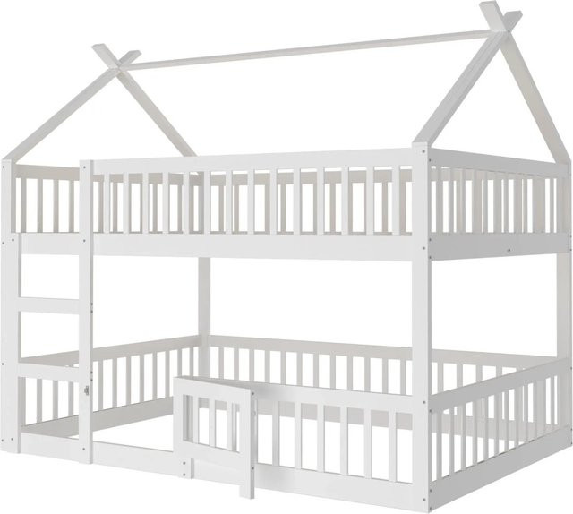 okwish Etagenbett für das Kinderzimmer mit Treppe in Weiß, B/T/H: 140 x 200 x 205 cm - Bild 1