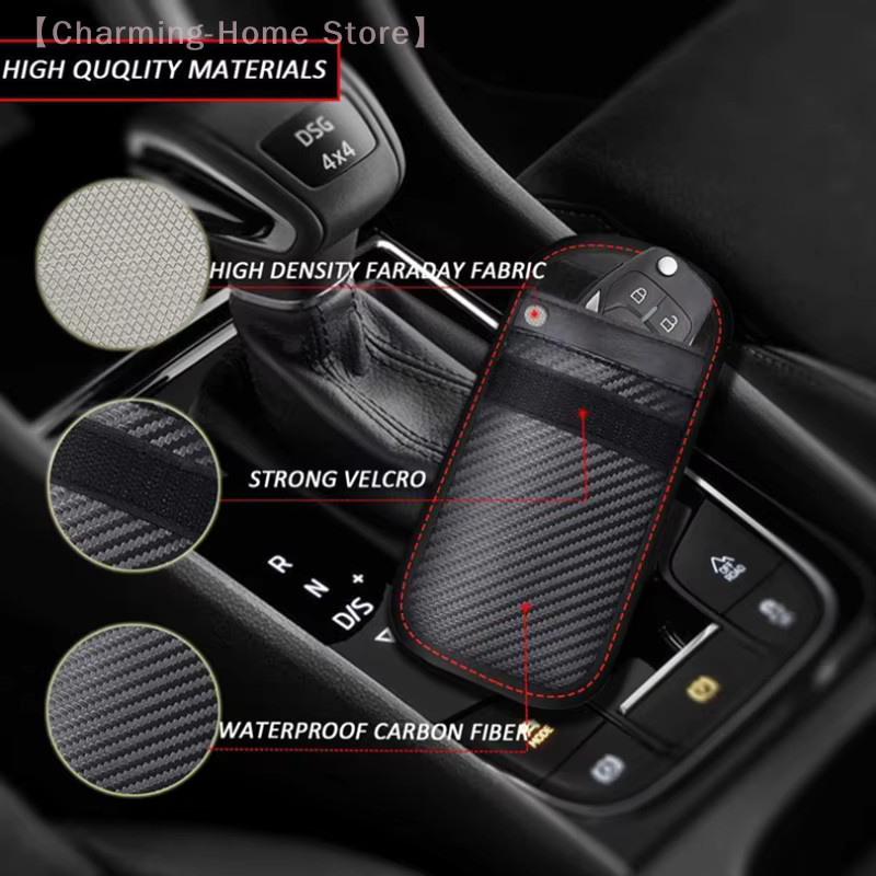 SHIDWJ Autoschlüssel Signal-Abschirmbox Faraday-Käfig zur RFID-Abschirmung für Fernbedienungen, Schwarz - Bild 4