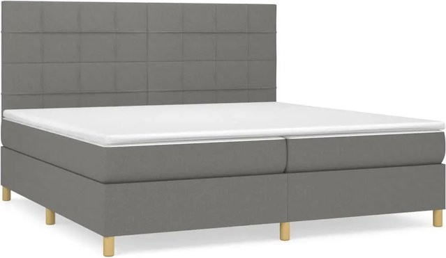 vidaXL Boxspringbett mit Matratze Hybrid Dunkelgrau B/T: 200 x 200 cm - Bild 1