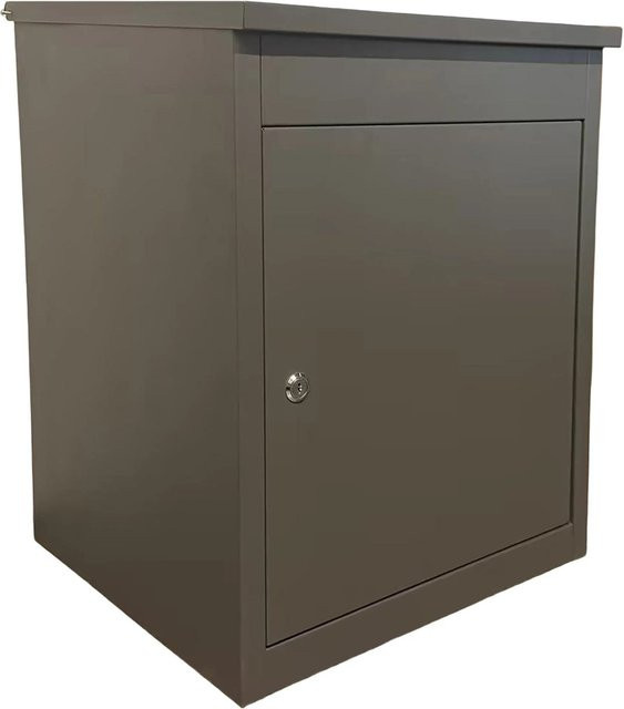 Abschließbare Paketbox aus Eisen von Relaxdays in Dunkelgrau, B/T/H: 56 x 45,5 x 44 cm - Bild 1