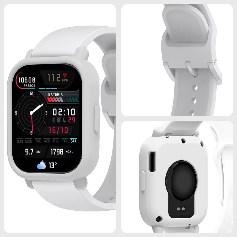 OAKCHARM Uhrenarmband und Case für Redmi Watch 5 Lite, Silikon, Weiß, Unisex - Bild 3