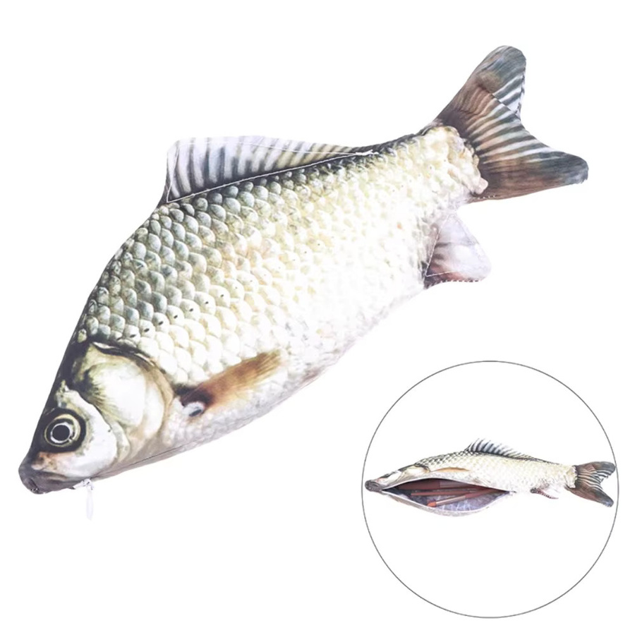 Realistisches Karpfen-Federmäppchen als flache Reißverschlusstasche in Multicolour für Stifte oder Kosmetika - Bild 3