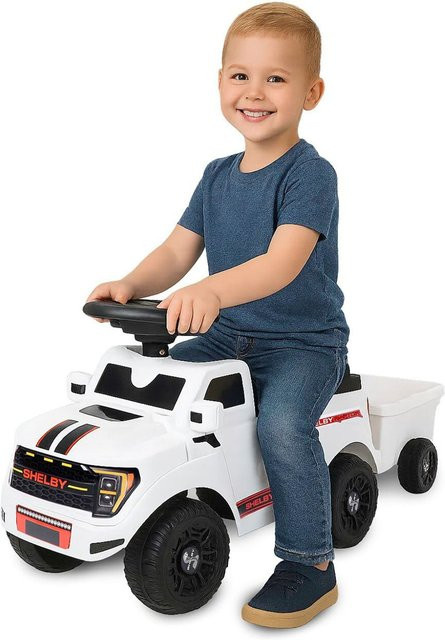 Jamara Shelby Ford F-150 Raptor Rutscher mit Anhänger weiß mit Kippschutz - Bild 1