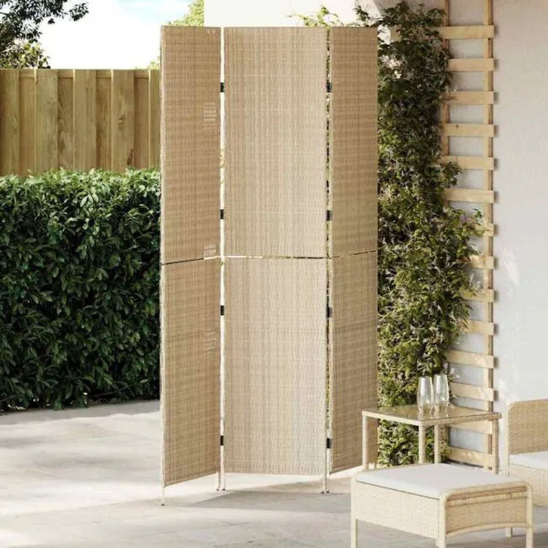 vidaXL Raumteiler Polyrattan Modern Beige B: 147 cm, H: 180 cm - Bild 1